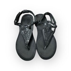 Teva Black Leather Sandals Size 7